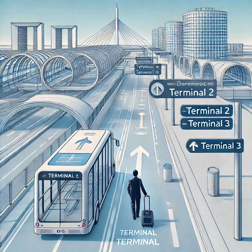 Comment se rendre du terminal 2 au terminal 3 de l'aéroport Charles de Gaulle ?